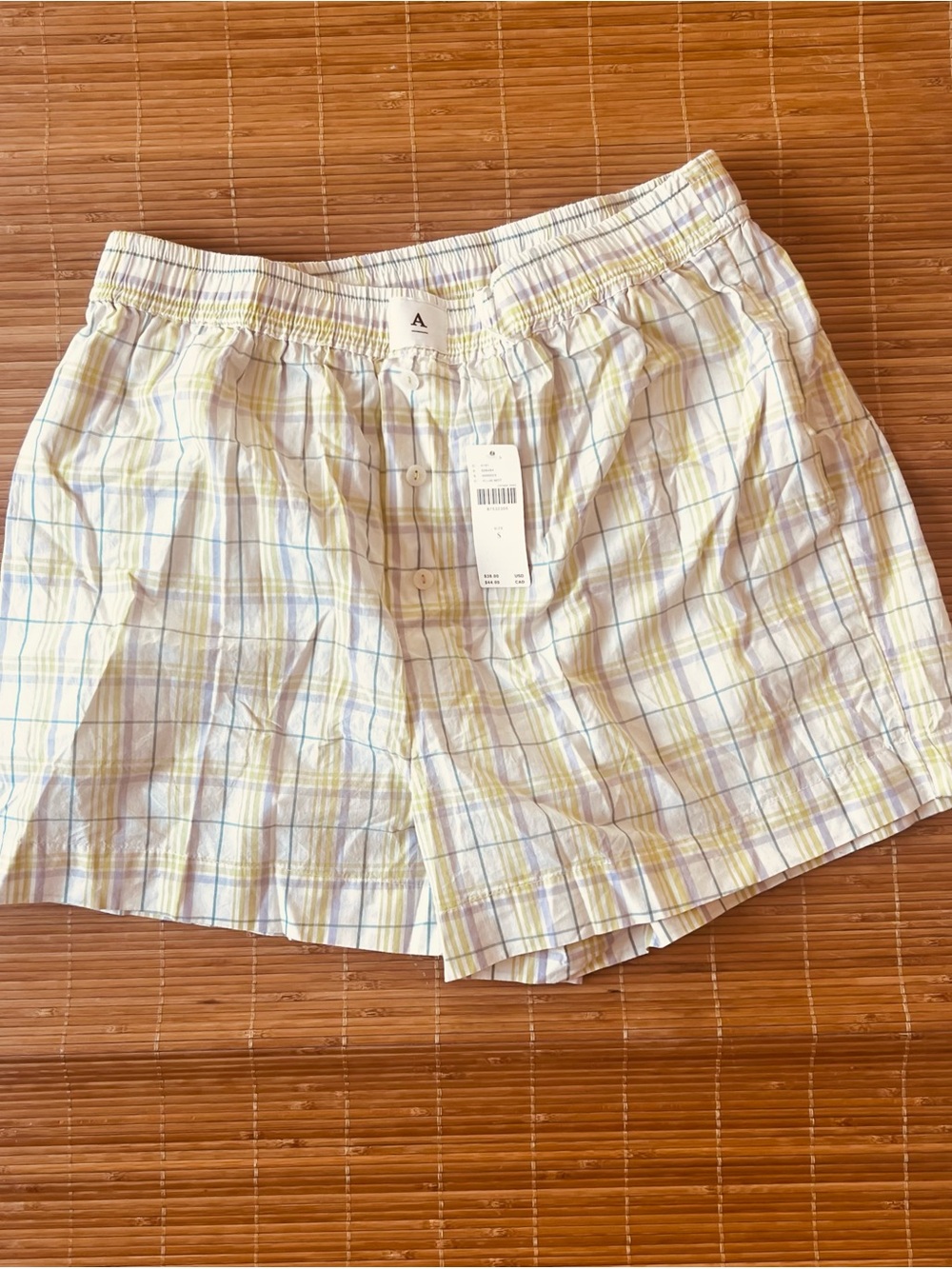 Anthropologie Wren Plaid Boxer Sleep Shorts